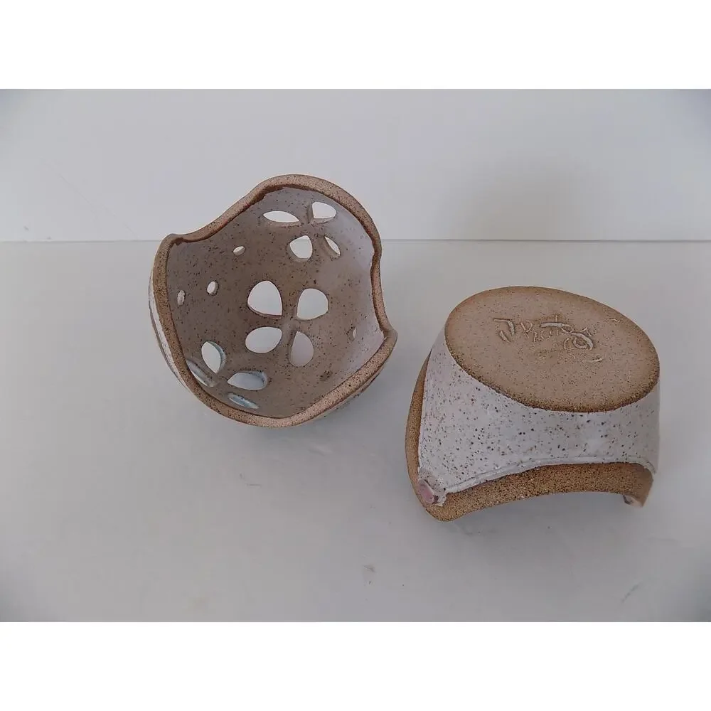 Vintage Judy Brater Pottery Tea Light Candle Holder Ceramic Signed